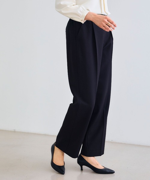 CROSS FUNCTION（クロスファンクション）の「《シワになりにくい》セットアップ対応  サマ美え センタープレスストレートパンツ【CROSS FUNCTION/クロスファンクション】（スラックス・レディース・チャコールグレー/ブラック/ベージュ/モカ・LL/M/L）」の19枚目の写真