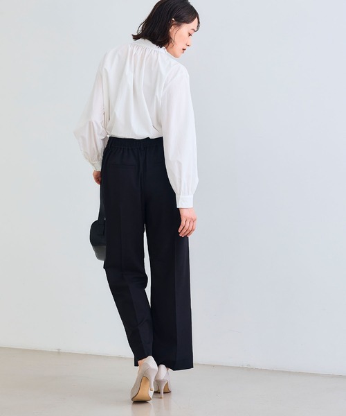 CROSS FUNCTION（クロスファンクション）の「《シワになりにくい》セットアップ対応  サマ美え センタープレスストレートパンツ【CROSS FUNCTION/クロスファンクション】（スラックス・レディース・チャコールグレー/ブラック/ベージュ/モカ・LL/M/L）」の6枚目の写真