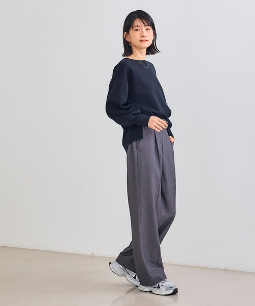 CROSS FUNCTION（クロスファンクション）の「《シワになりにくい》セットアップ対応  サマ美え センタープレスストレートパンツ【CROSS FUNCTION/クロスファンクション】（スラックス・レディース・チャコールグレー/ブラック/ベージュ/モカ・LL/M/L）」の21枚目の写真