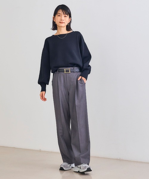 CROSS FUNCTION（クロスファンクション）の「《シワになりにくい》セットアップ対応  サマ美え センタープレスストレートパンツ【CROSS FUNCTION/クロスファンクション】（スラックス・レディース・チャコールグレー/ブラック/ベージュ/モカ・LL/M/L）」の20枚目の写真