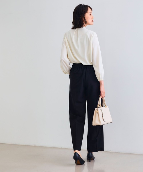 CROSS FUNCTION（クロスファンクション）の「《シワになりにくい》セットアップ対応  サマ美え センタープレスストレートパンツ【CROSS FUNCTION/クロスファンクション】（スラックス・レディース・チャコールグレー/ブラック/ベージュ/モカ・LL/M/L）」の10枚目の写真