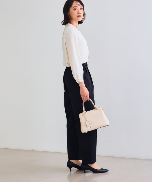 CROSS FUNCTION（クロスファンクション）の「《シワになりにくい》セットアップ対応  サマ美え センタープレスストレートパンツ【CROSS FUNCTION/クロスファンクション】（スラックス・レディース・チャコールグレー/ブラック/ベージュ/モカ・LL/M/L）」の8枚目の写真