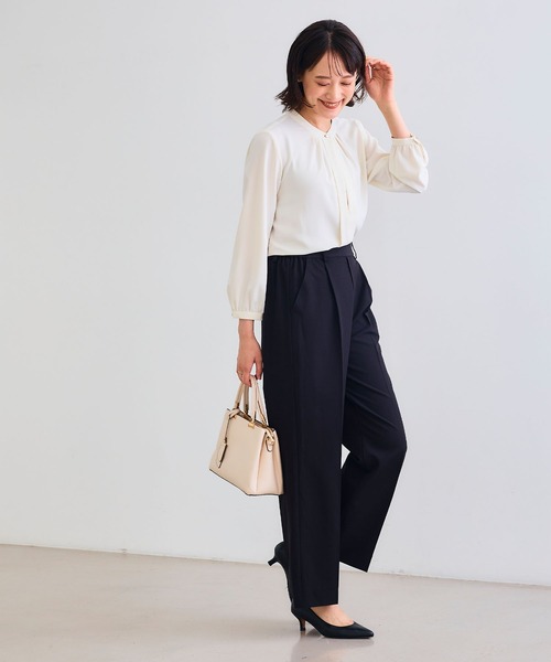 CROSS FUNCTION（クロスファンクション）の「《シワになりにくい》セットアップ対応  サマ美え センタープレスストレートパンツ【CROSS FUNCTION/クロスファンクション】（スラックス・レディース・チャコールグレー/ブラック/ベージュ/モカ・LL/M/L）」の11枚目の写真