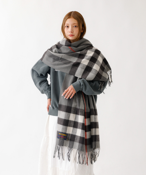 TWEEDMILL/ツイードミル】大判チェック柄ストール/ユニセックス