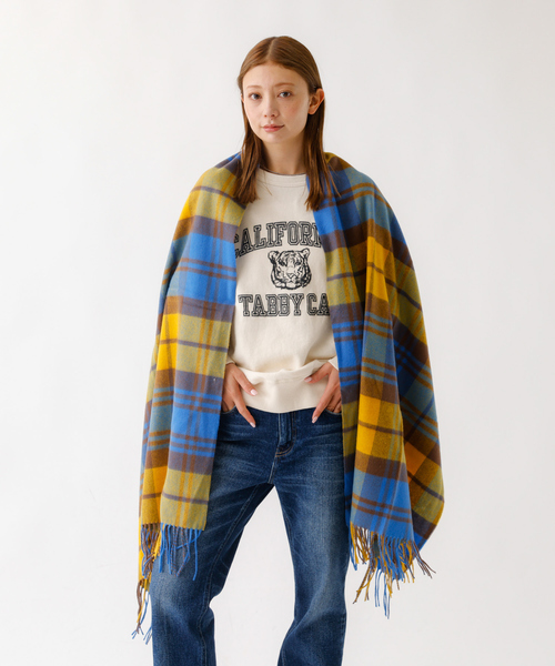 TWEEDMILL/ツイードミル】大判チェック柄ストール/ユニセックス/Large