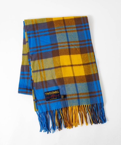 TWEED MILL（ツイードミル）の「【TWEEDMILL/ツイードミル】大判チェック柄ストール/ユニセックス/Large Stole 70-190（マフラー・メンズ・イエロー系その他/グレー系その他/ブラウン系その他/レッド系その他/ブルー系その他・フリー）」の9枚目の写真