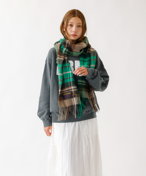 TWEED MILL（ツイードミル）の「【TWEEDMILL/ツイードミル】大判チェック柄ストール/ユニセックス/Large Stole 70-190（マフラー・メンズ・イエロー系その他/グレー系その他/ブラウン系その他/レッド系その他/ブルー系その他・フリー）」の14枚目の写真