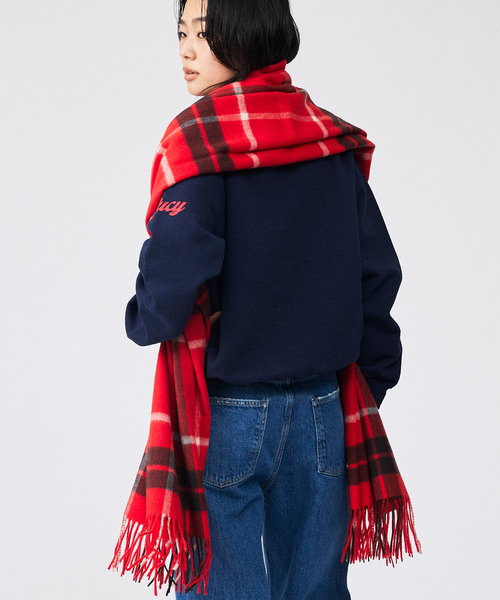 TWEED MILL（ツイードミル）の「【TWEEDMILL/ツイードミル】大判チェック柄ストール/ユニセックス/Large Stole 70-190（マフラー・メンズ・イエロー系その他/グレー系その他/ブラウン系その他/レッド系その他/ブルー系その他・フリー）」の20枚目の写真