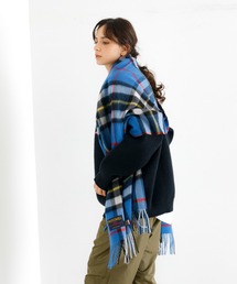 TWEED MILL（ツイードミル）の「【TWEEDMILL / ツイードミル】大判チェック柄ストール / チェックストール/ユニセックス/70-190cm（マフラー）」