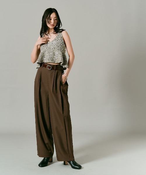 W:Huku(フーク)の「メランジ ニット ペプラム ビスチェ / Melange Knit Peplum Bustier(ニット/セーター・レディース・グリーン系/オフホワイト/ブラック・FREE)」の19枚目の写真