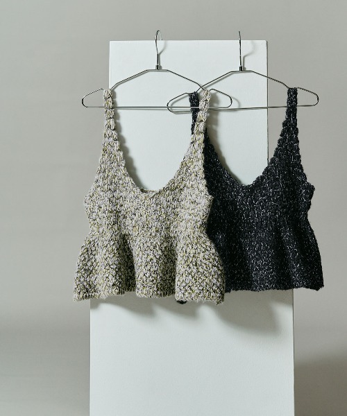 W:Huku(フーク)の「メランジ ニット ペプラム ビスチェ / Melange Knit Peplum Bustier(ニット/セーター・レディース・グリーン系/オフホワイト/ブラック・FREE)」の22枚目の写真
