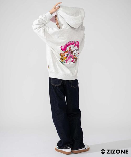 WEGO(ウィゴー)の「WEGO/ZIZONE別注グラフィックZIPパーカー(パーカー・メンズ・ネイビー/アッシュグレー・MEDIUM/LARGE)」の6枚目の写真