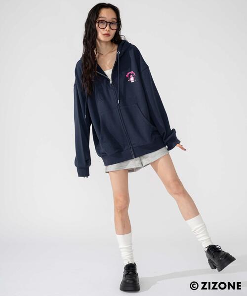 WEGO(ウィゴー)の「WEGO/ZIZONE別注グラフィックZIPパーカー(パーカー・メンズ・ネイビー/アッシュグレー・MEDIUM/LARGE)」の11枚目の写真