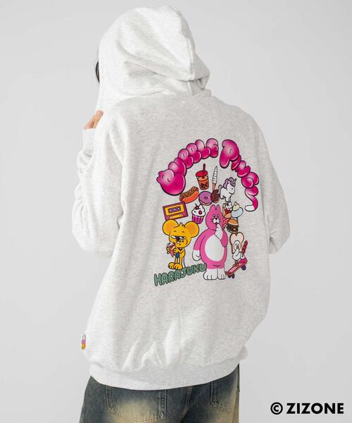 WEGO(ウィゴー)の「WEGO/ZIZONE別注グラフィックZIPパーカー(パーカー・メンズ・ネイビー/アッシュグレー・MEDIUM/LARGE)」の13枚目の写真