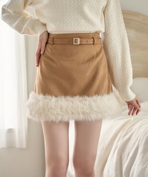 one after another NICE CLAUP | 【premium order】ムートンミニスカート/セットアップアウターあり(スカート)