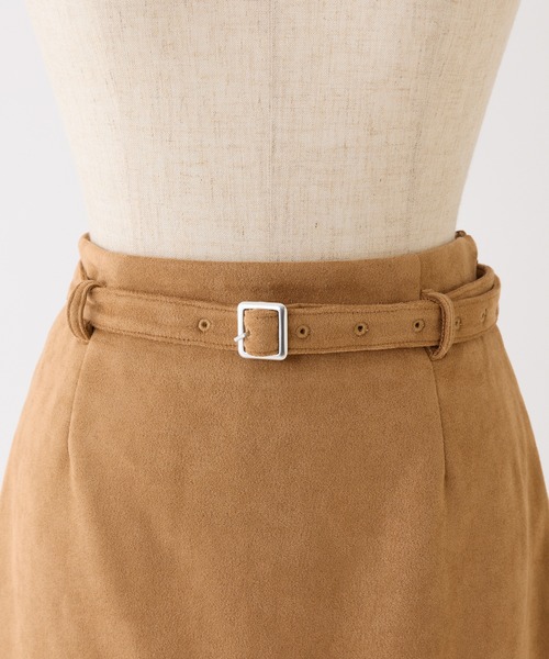 ナイスクラップ　ムートンミニスカート　ベルト付き ムートンミニスカート/セットアップアウターあり（スカート）｜one