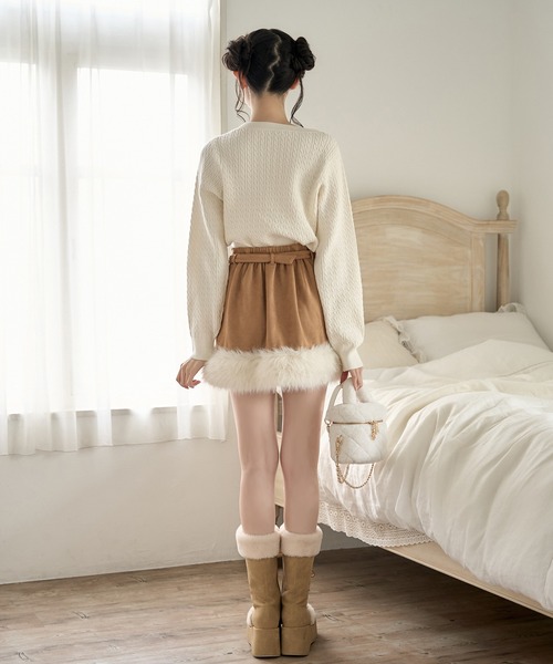 ナイスさま専用です♪ ムートンミニスカート/セットアップアウターあり（スカート）｜one