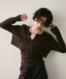 Trish(トリッシュ)のテレコショートカーデアンサンブル(アンサンブル)