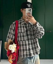 UNDERSTATEMENTs | 【ユニセックス】チェック&無地シャーリングシャツ(シャツ/ブラウス)