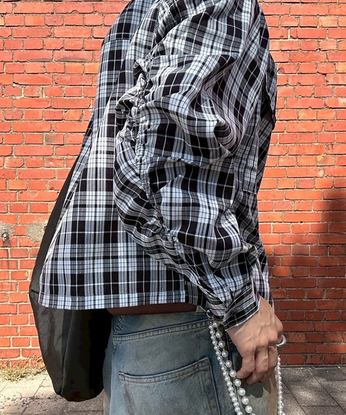 UNDERSTATEMENTs（アンダーステイトメント）の「【ユニセックス】チェック&無地シャーリングシャツ（シャツ/ブラウス・メンズ・グリーン/レッド/ブラック/ネイビー/ブルー・MEDIUM/LARGE）」の10枚目の写真