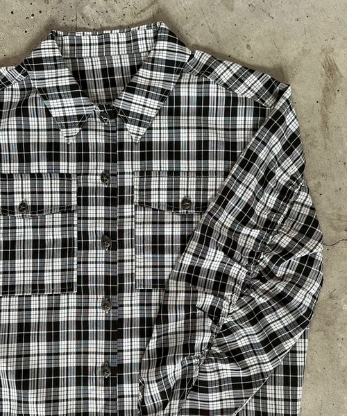 UNDERSTATEMENTs（アンダーステイトメント）の「【ユニセックス】チェック&無地シャーリングシャツ（シャツ/ブラウス・メンズ・グリーン/レッド/ブラック/ネイビー/ブルー・MEDIUM/LARGE）」の12枚目の写真