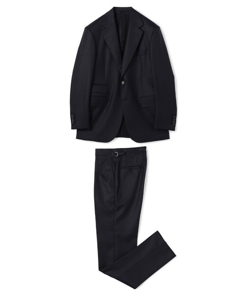 ピンクの猫】TOMORROWLAND グレー スーツセット TOMORROWLAND｜ウールシルク ピンヘッド シングルブレステッド2Bスーツ