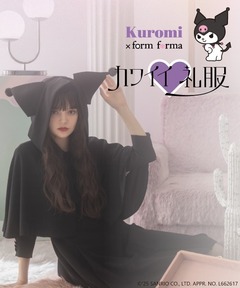 【formforma×Kuromi】ブラックフォーマル 3点セット/ジャケット+ワンピース+ケープ/コラボ企画