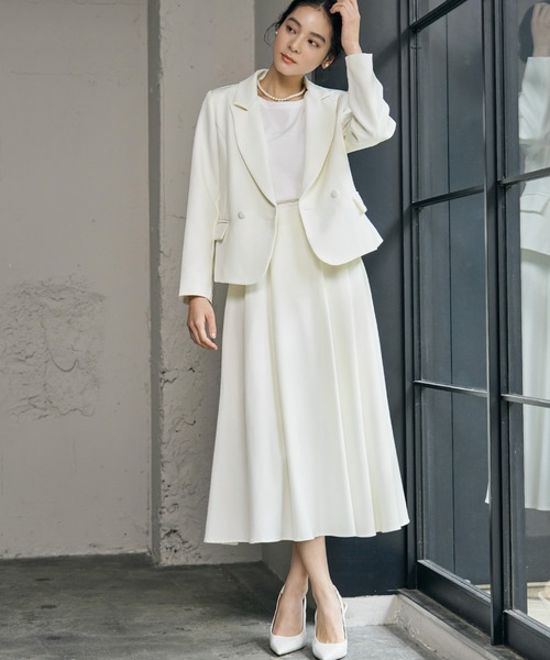 セール】テーラードジャケット フレアスカート ロング ミモレ丈