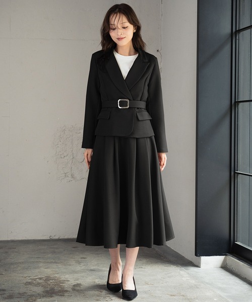 セール】テーラードジャケット フレアスカート ロング ミモレ丈