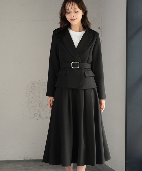 セール】テーラードジャケット フレアスカート ロング ミモレ丈