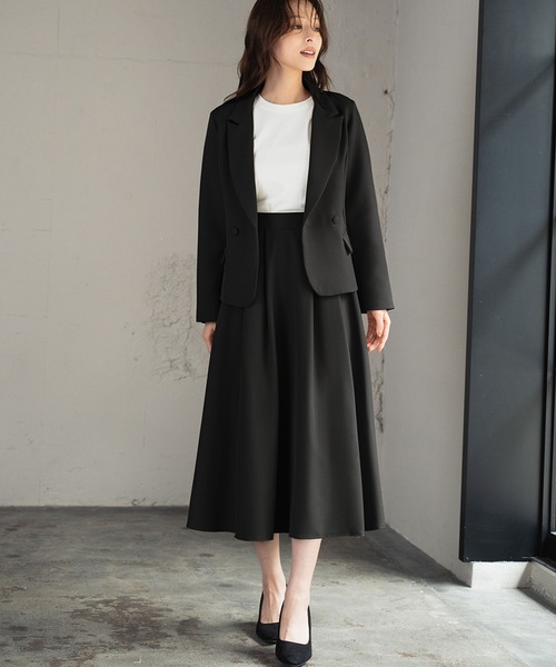 セール】テーラードジャケット フレアスカート ロング ミモレ丈