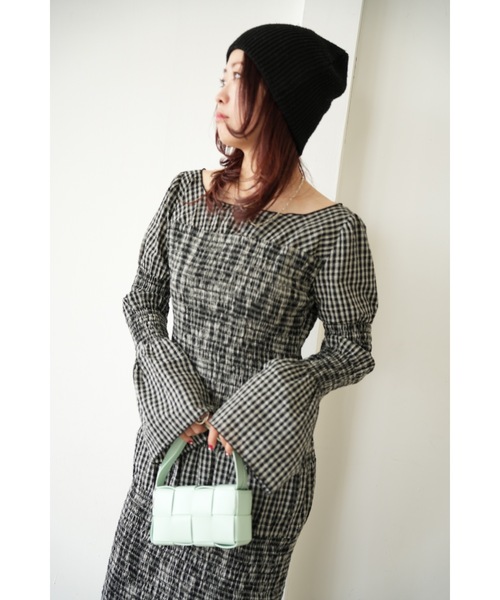 セール】shirring bell sleeve onepiece（ワンピース）｜Katrin TOKYO