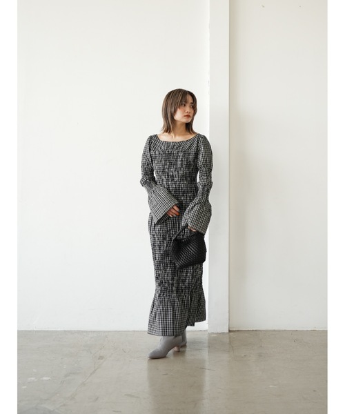 shirring bell sleeve onepiece（ワンピース）｜Katrin TOKYO