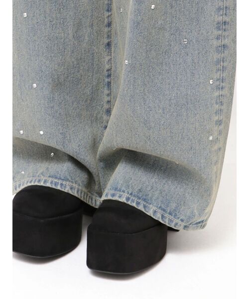 EMODA(エモダ)の「クロスベルトルーズジーンズ(デニムパンツ・レディース・インディゴブルー/ブラック/ライトブルー・SMALL/MEDIUM)」の5枚目の写真