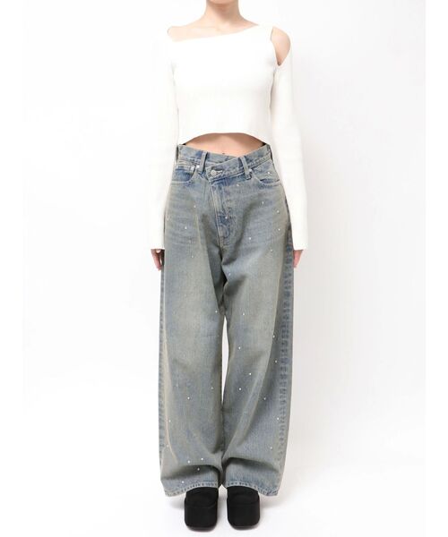 EMODA(エモダ)の「クロスベルトルーズジーンズ(デニムパンツ・レディース・インディゴブルー/ブラック/ライトブルー・SMALL/MEDIUM)」の7枚目の写真