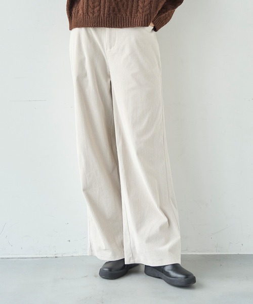 コーデュロイセミワイドパンツ【588074】（その他パンツ）｜mil（ミル