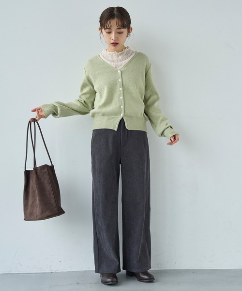 コーデュロイセミワイドパンツ【588074】（その他パンツ）｜mil（ミル