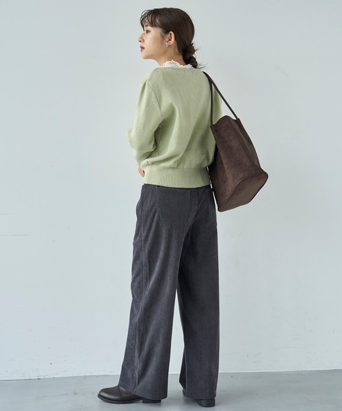 コーデュロイセミワイドパンツ【588074】（その他パンツ）｜mil（ミル