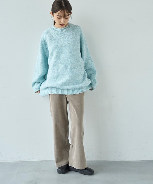 mil(ミル)の「コーデュロイセミワイドパンツ【588074】(その他パンツ・レディース・チャコールグレー/アイボリー/グレイッシュベージュ・S-Short/M-Short/S-Regular/M-Regular/FREE)」の8枚目の写真