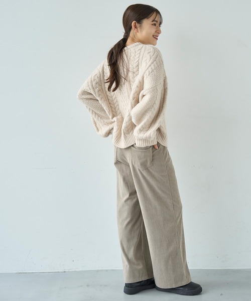 コーデュロイセミワイドパンツ【588074】（その他パンツ）｜mil（ミル