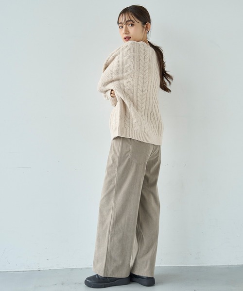 コーデュロイセミワイドパンツ【588074】（その他パンツ）｜mil（ミル