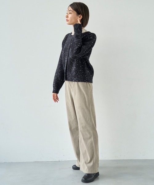 mil(ミル)の「コーデュロイセミワイドパンツ【588074】(その他パンツ・レディース・チャコールグレー/アイボリー/グレイッシュベージュ・S-Short/M-Short/S-Regular/M-Regular/FREE)」の10枚目の写真