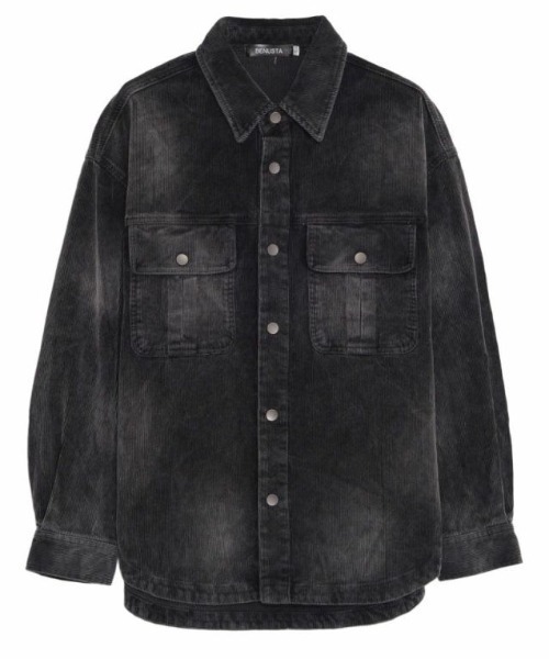 BENUSTA(ベヌスタ)の「A'GEM/9 × .kom 『BENUSTA /ベヌスタ』Faded Corduroy Shirt Jacket /フェードコーデュロイシャツジャケット(ブルゾン・メンズ・ブラック/レッド・M/L)」の7枚目の写真
