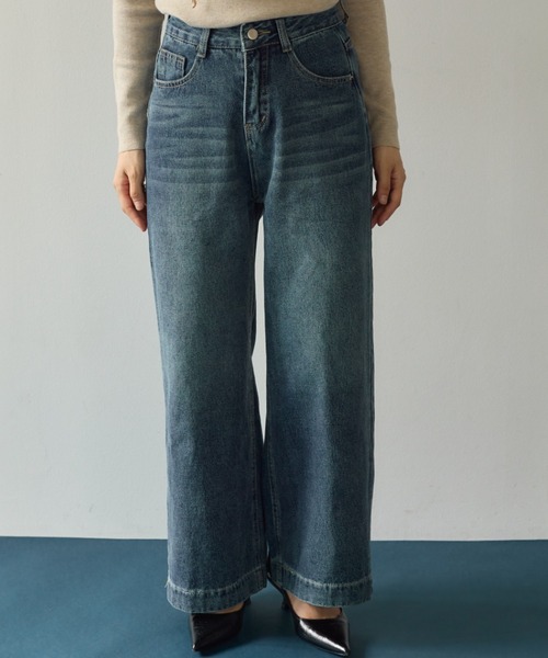 KUREN(クレン)の「ビンテージウォッシュデニムワイドパンツ(デニムパンツ・レディース・ブルー・SMALL/MEDIUM)」の6枚目の写真