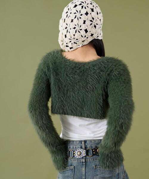 dispark（ディスパーク）の「DISPARK/シャギーショートニットカーデ（カーディガン/ボレロ・レディース・カーキ/ブラウン・FREE）」の11枚目の写真