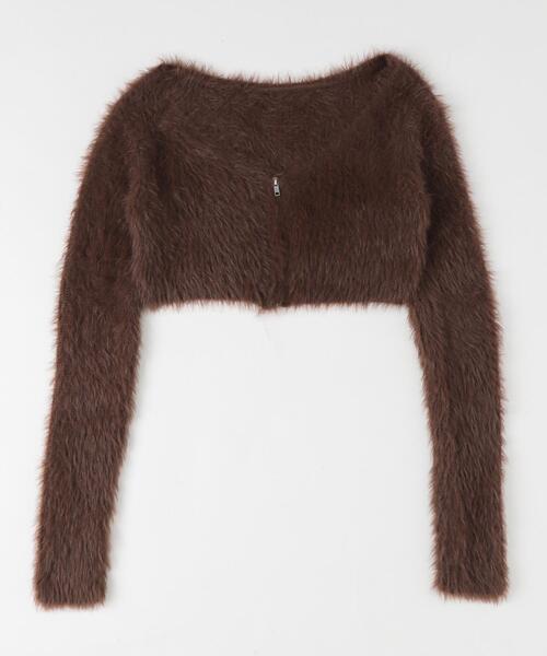 dispark（ディスパーク）の「DISPARK/シャギーショートニットカーデ（カーディガン/ボレロ・レディース・カーキ/ブラウン・FREE）」の14枚目の写真