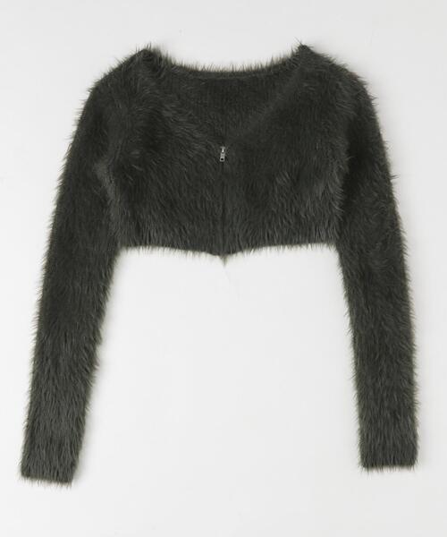 dispark（ディスパーク）の「DISPARK/シャギーショートニットカーデ（カーディガン/ボレロ・レディース・カーキ/ブラウン・FREE）」の13枚目の写真