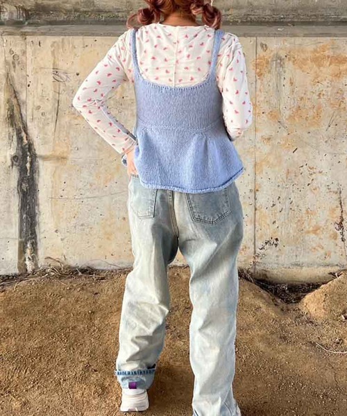 Flugge（フラッジー）の「リボンフレアニットビスチェ（その他トップス・レディース・ブルー/ピンク・FREE）」の4枚目の写真