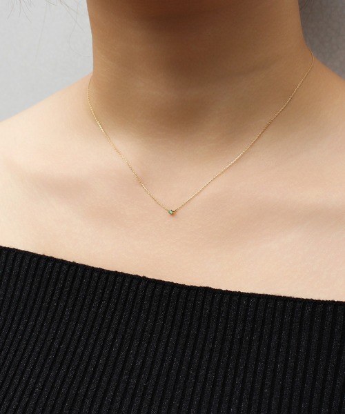 Phoebe（フィービィー）の「＜ラストワン＞【K10】プチエメラルドネックレス（ネックレス・レディース・グリーン・FREE）」の6枚目の写真