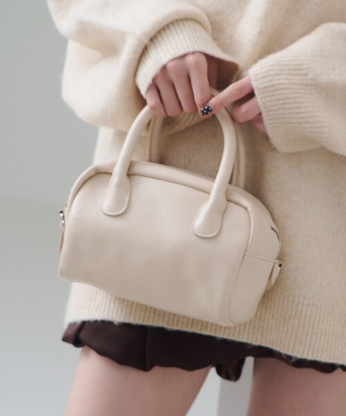 セール】【4色展開/2WAY】ボックスminiボストンバッグ（トートバッグ